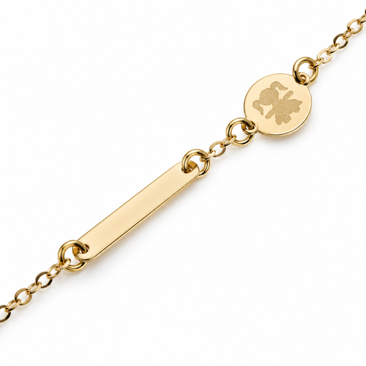 Bracciale targa oro 18 carati