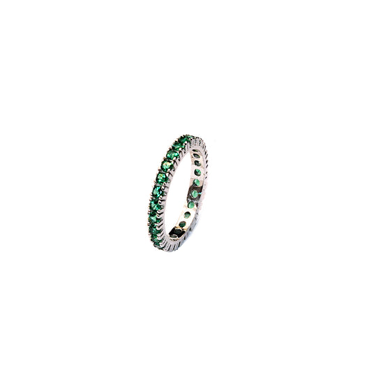 18K Gold Green Zircon Veretta Ring