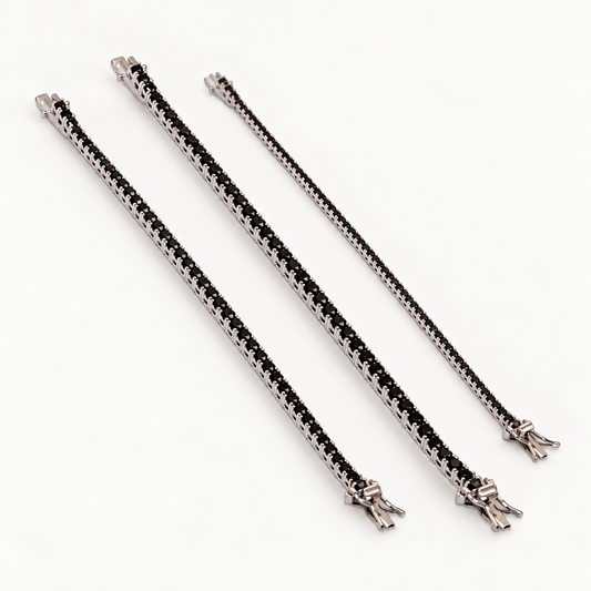 Tennis argento 925 pietre nere 3mm CIRCELLI BIJOUX
