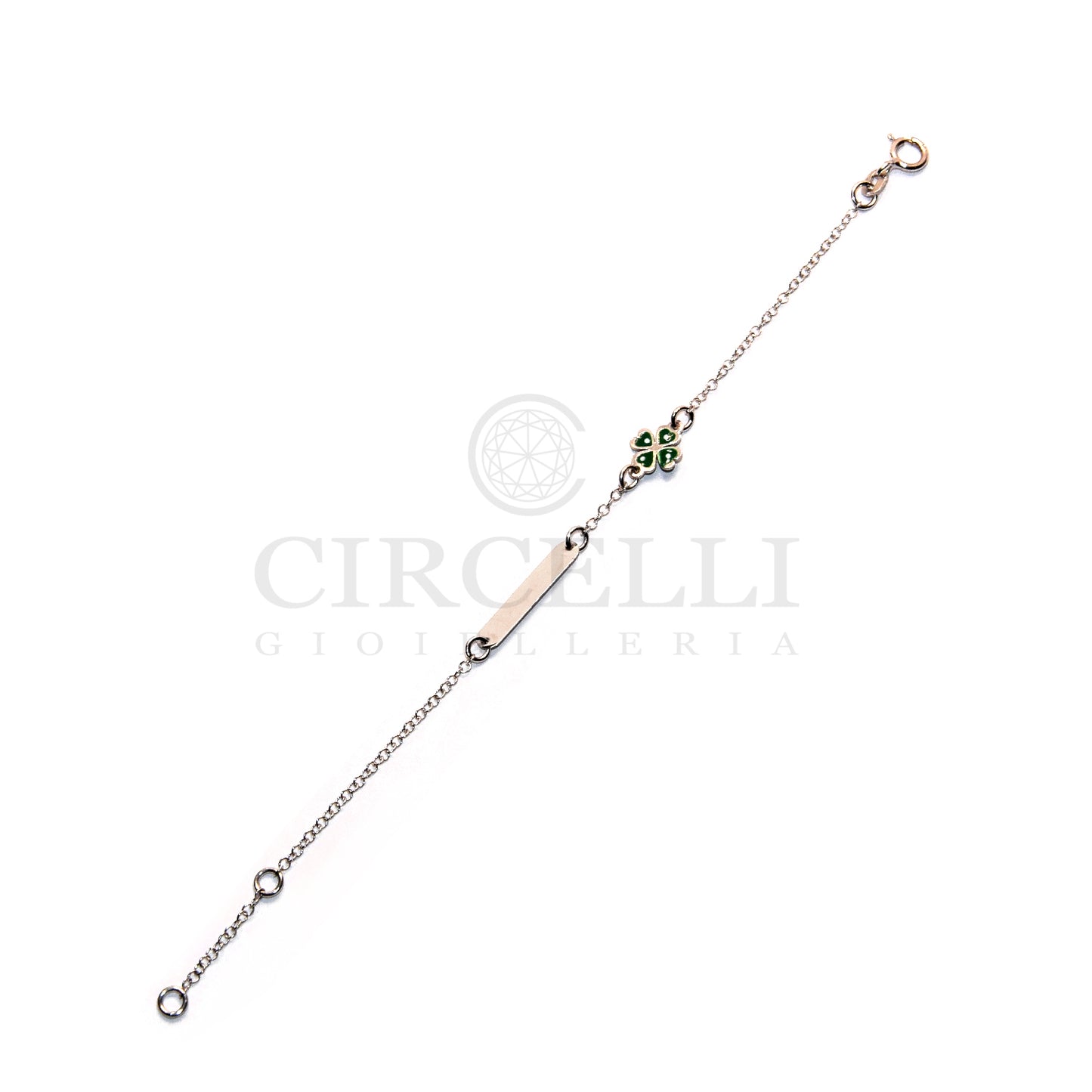 Bracciale quadrifoglio oro bianco 18k