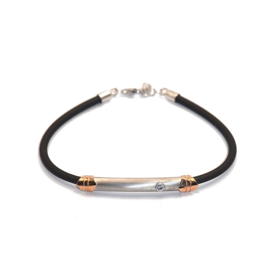 Bracciale caucciù e diamante Arcadia