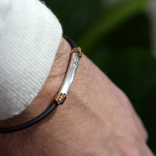 Bracciale caucciù e diamante Arcadia