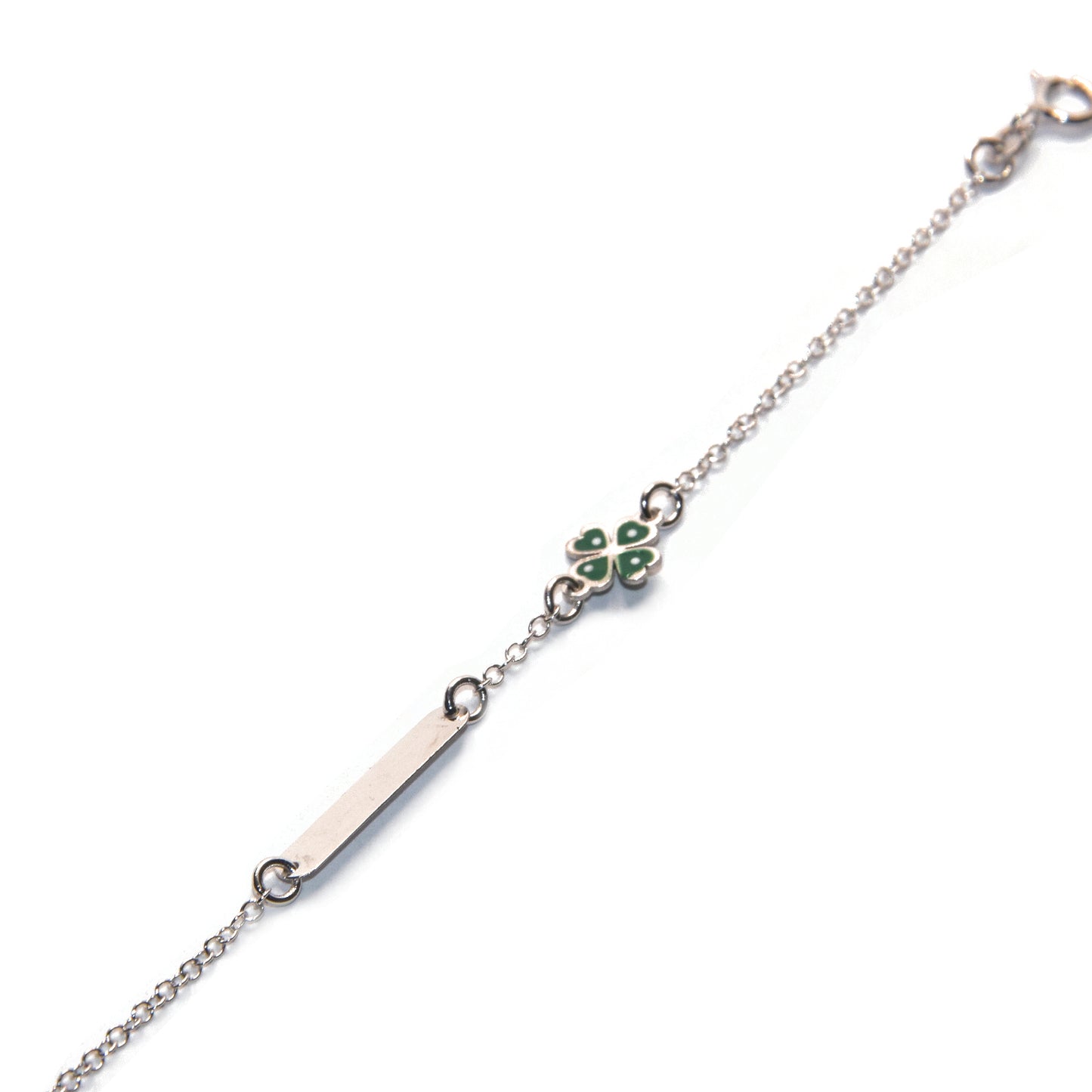 Bracciale quadrifoglio oro bianco 18k