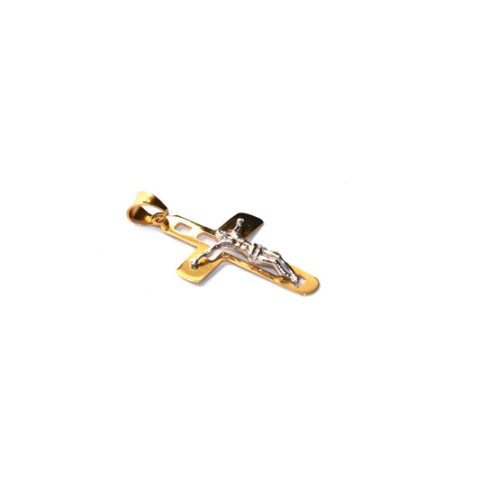 18K gold two-tone cross