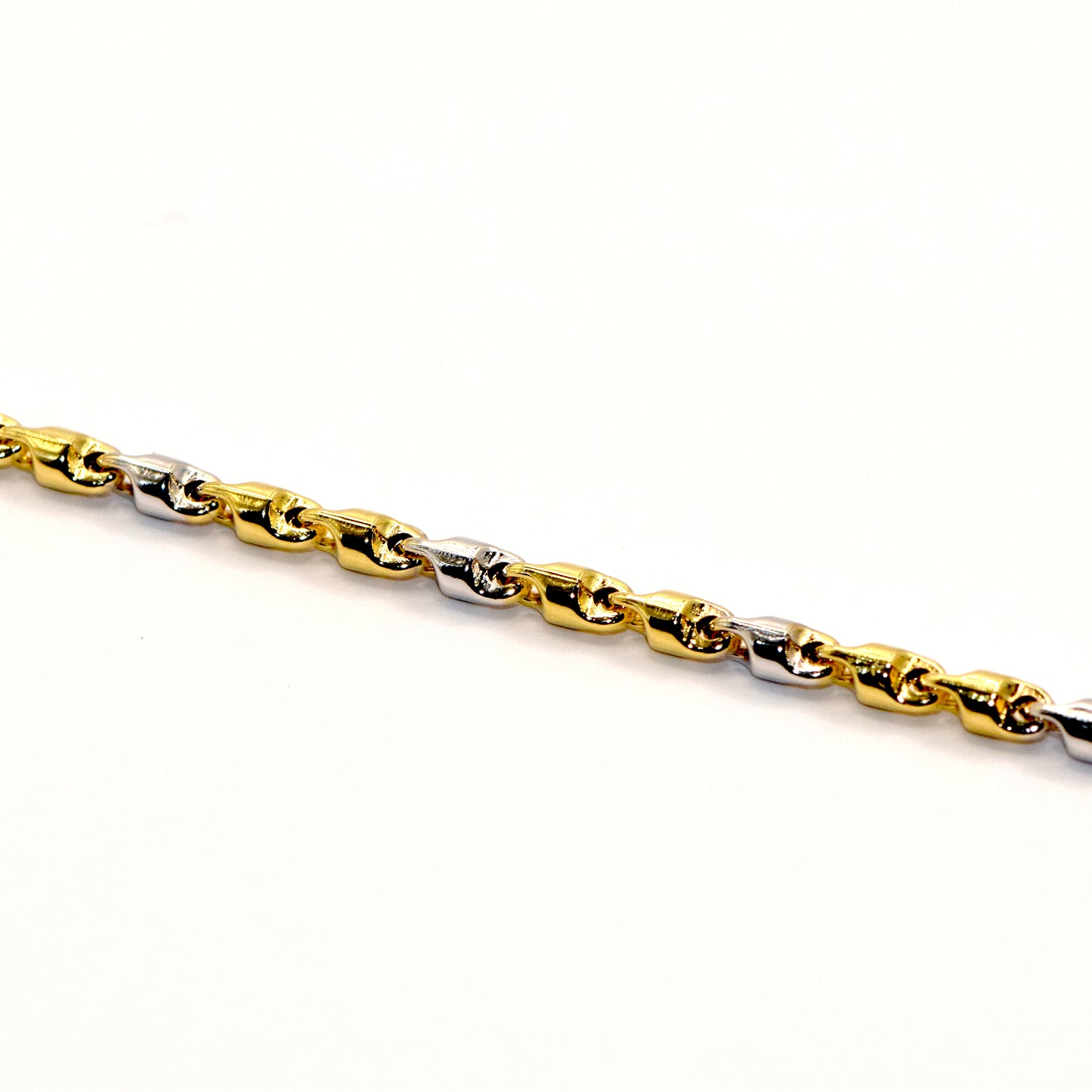 Collana tubolare bicolore oro 18k