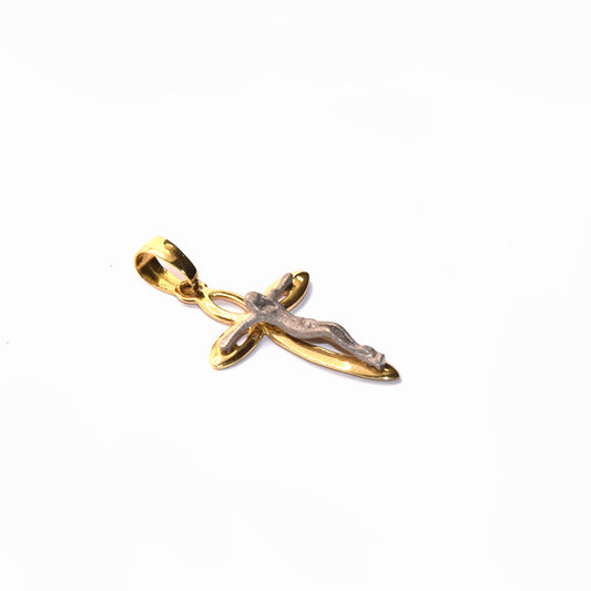 18K gold two-tone cross