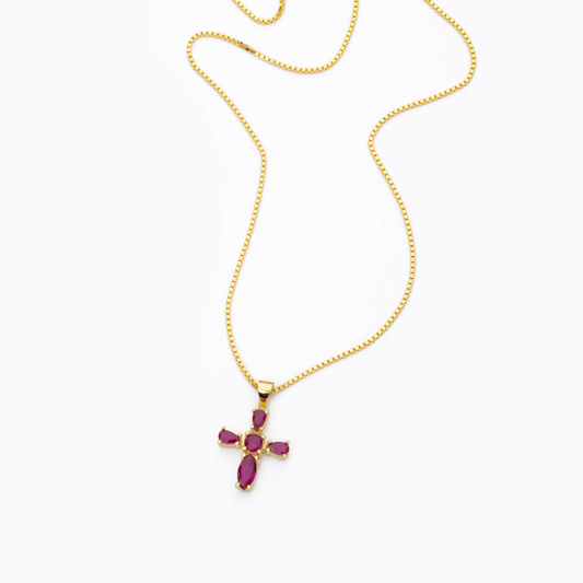 BARBIERI 925 silver gold cross necklace