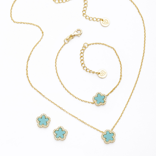 BARBIERI 925 silver gold flower bracelet