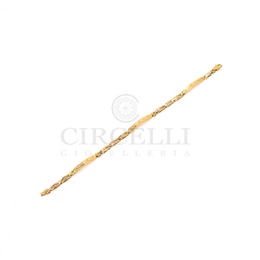 Bracciale piastre oro bicolore 18k