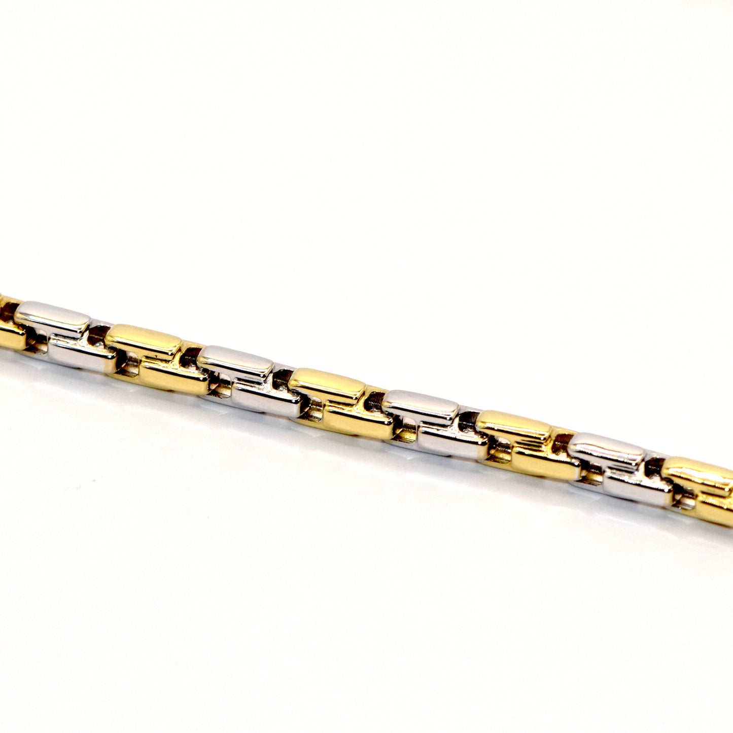 Collana tubolare bicolore oro 18k