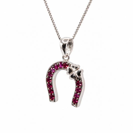 Collier fer à cheval en or blanc 18 carats