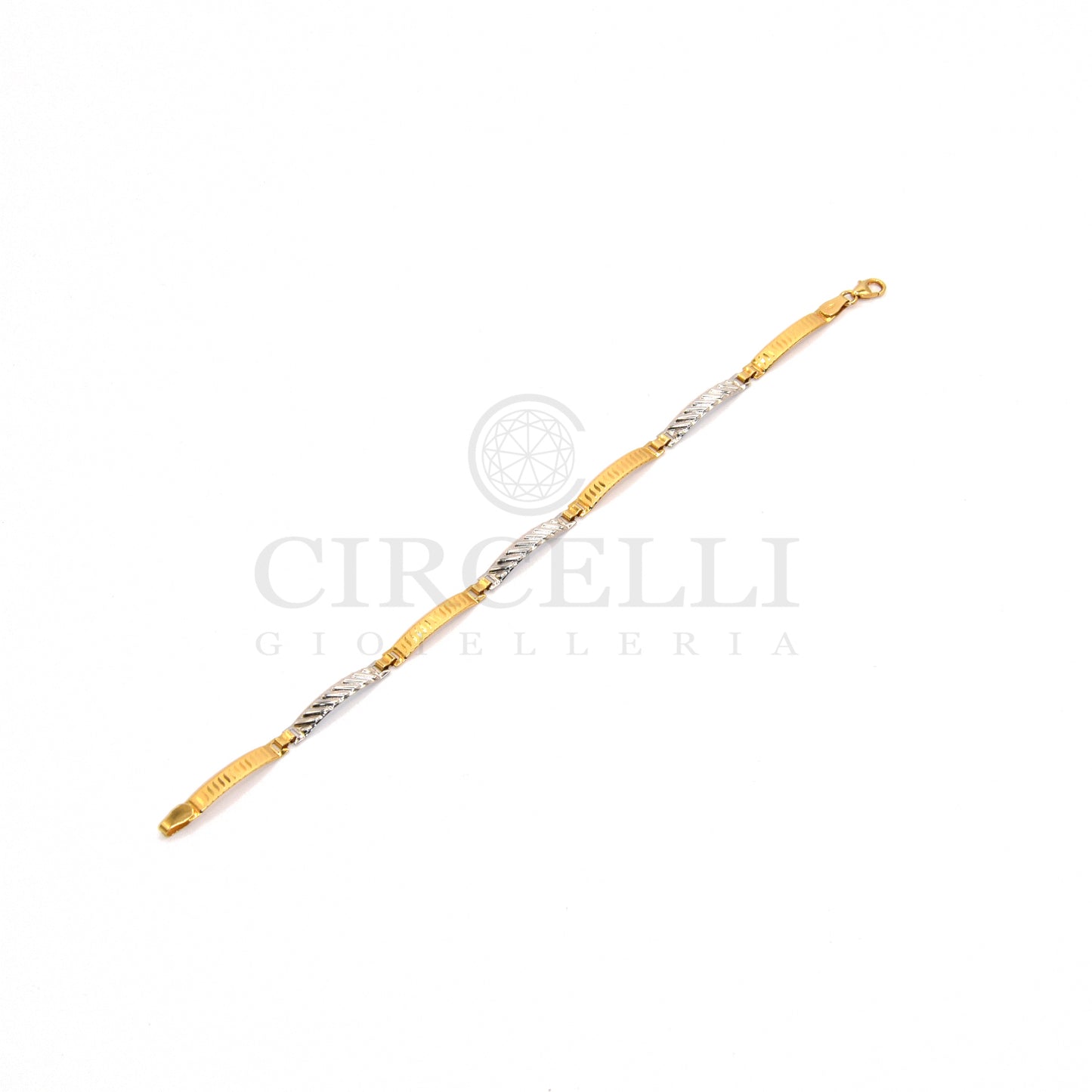 Bracciale piastre fantasy oro 18k