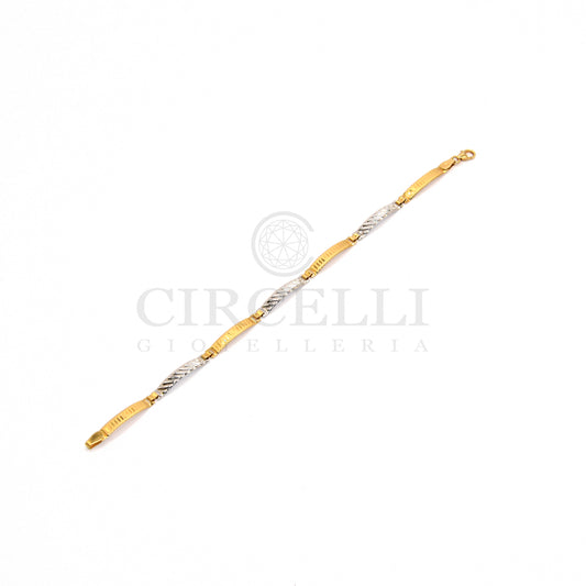 Bracciale piastre fantasy oro 18k