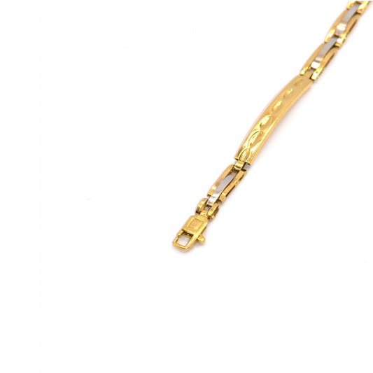 Bracciale piastre oro bicolore 18 carati