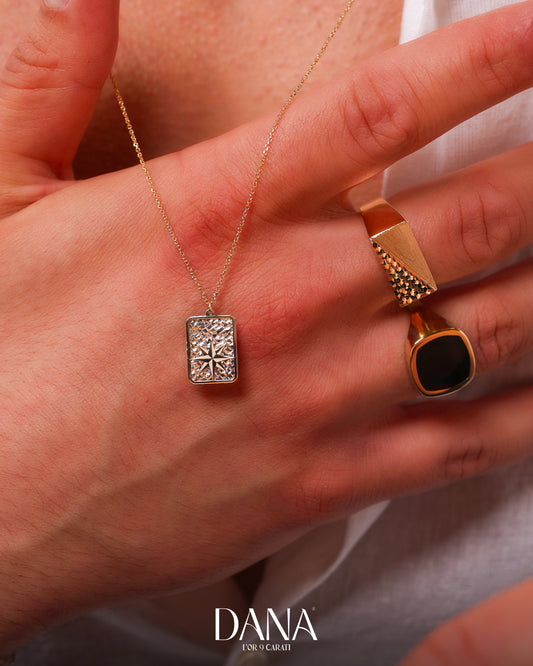 Collana rosa dei venti satinata oro 9 carati DANA L'OR 9 CARATI