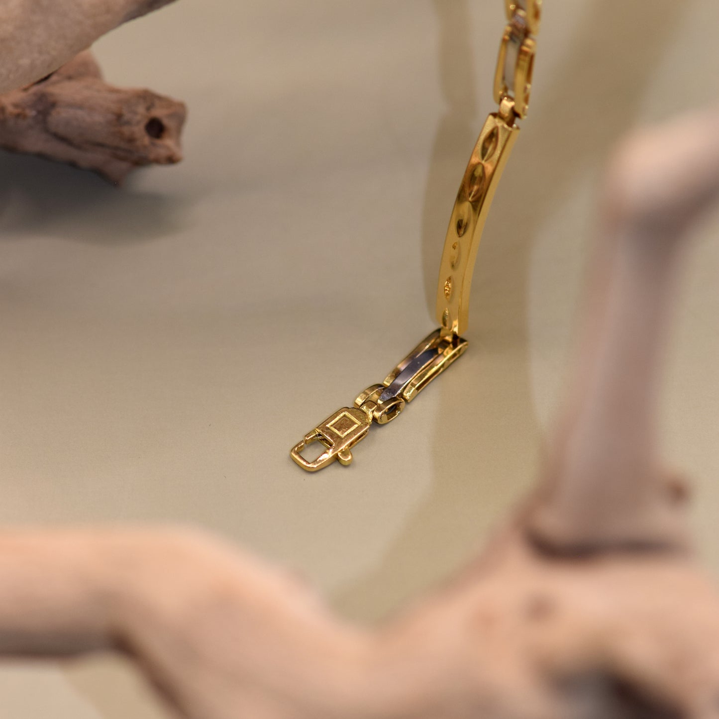 Bracciale piastre oro bicolore 18k