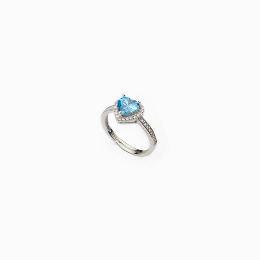 Anello Acquamarina cuore argento 925 BARBIERI
