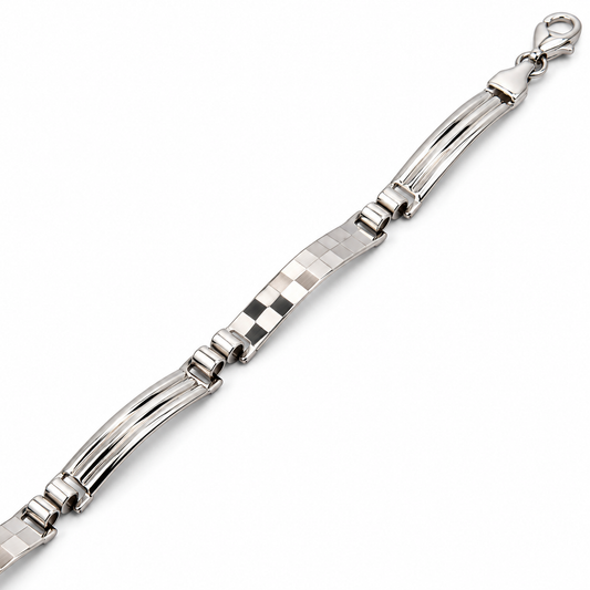 Bracciale piastre oro bianco 18 carati
