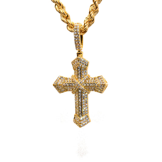 Collana Corda con croce pavè argento 925
