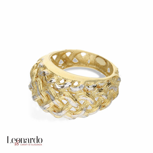 Anello donna bicolore oro 18 carati