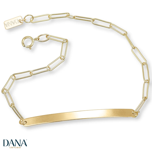 Bracciale da Uomo con targa rettangolare Collezione Signum - DANA L'OR 9 CARATI