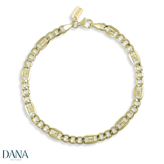 Bracelet gourmette pour homme DANA L'OR 9 CARATI en or 9 carats 