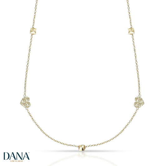 Harmonia Collection Women's Necklace - Linear Trilogy DANA L'OR 9 CARATS
