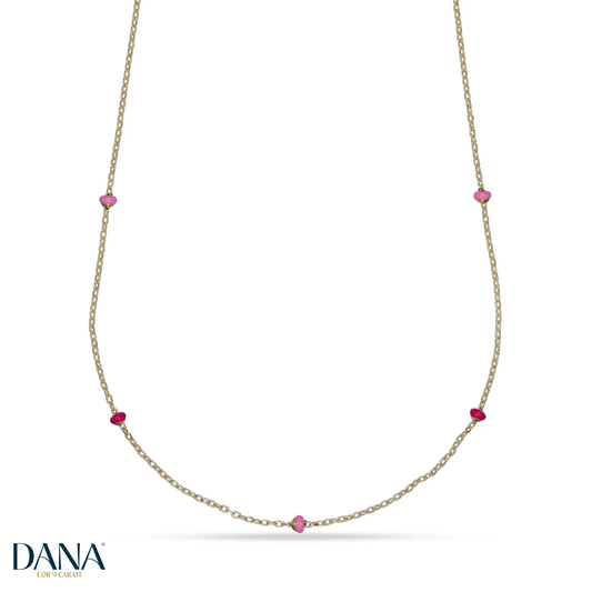 Collana da Donna con sfere in linea, filo singolo, Collezione Dana Pops - DANA L'OR 9 CARATI