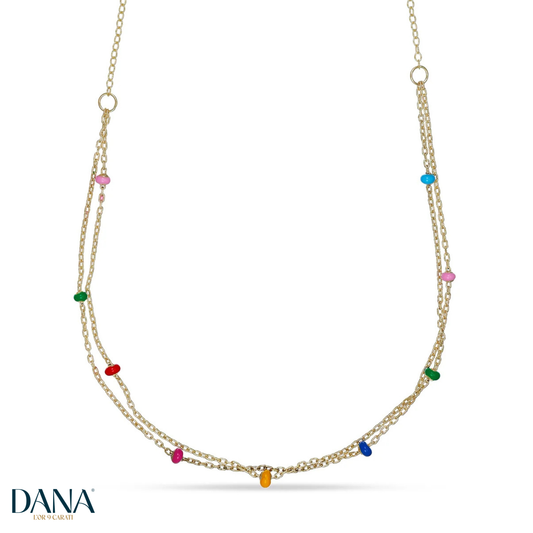 Collana da Donna, multifilo con sfere - Collezione Dana Pops - DANA L'OR 9 CARATI