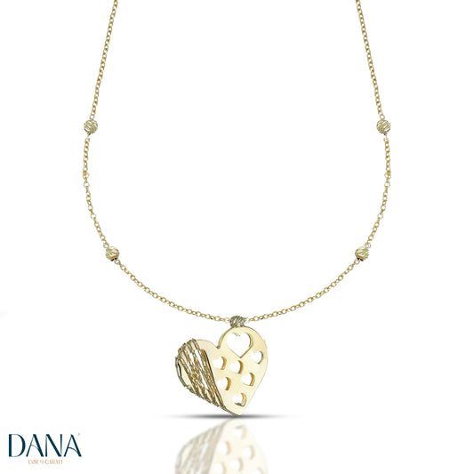 Collana cuore 3D oro 9 carati DANA L'OR 9 CARATI