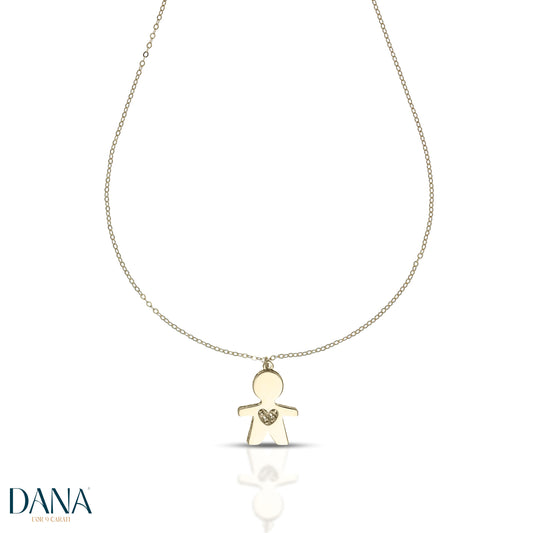 Collana donna bebè maschio primi battiti oro 9 carati DANA L'OR 9 CARATI