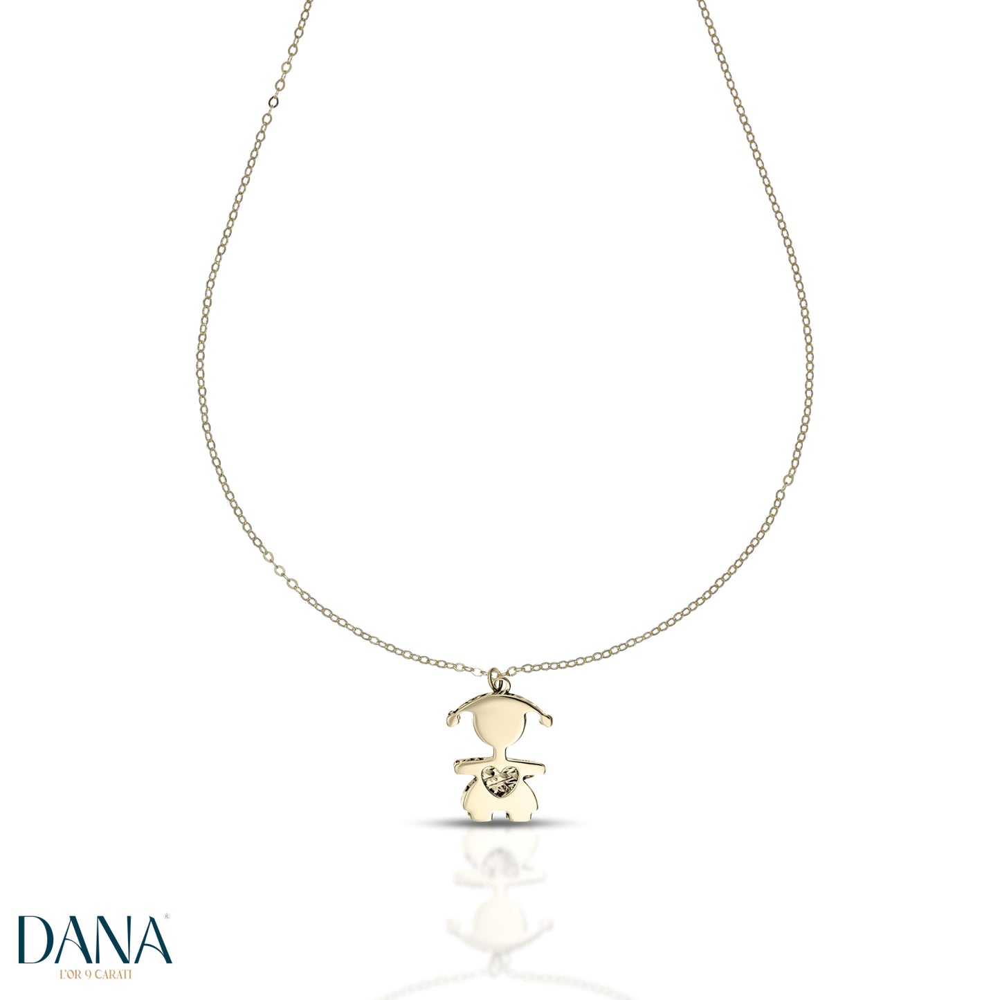 Collana donna bebè femmina primi battiti oro 9 carati DANA L'OR 9 CARATI