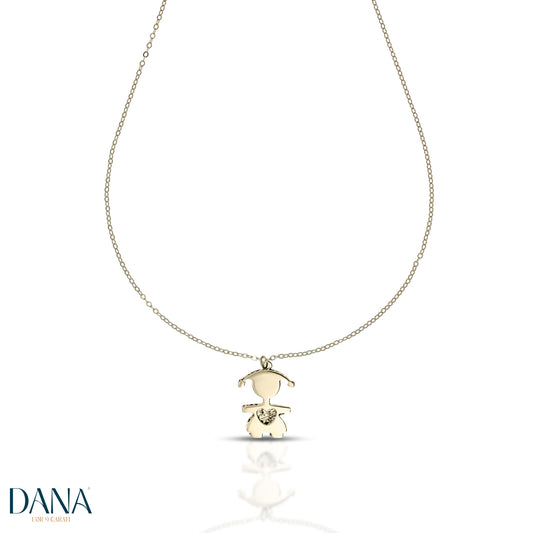 Collana donna bebè femmina primi battiti oro 9 carati DANA L'OR 9 CARATI