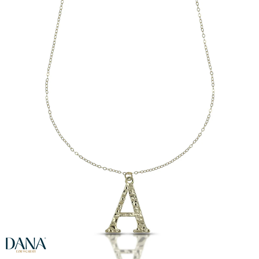 Collana da Donna con lettera A in stampatello - DANA L'OR 9 CARATI