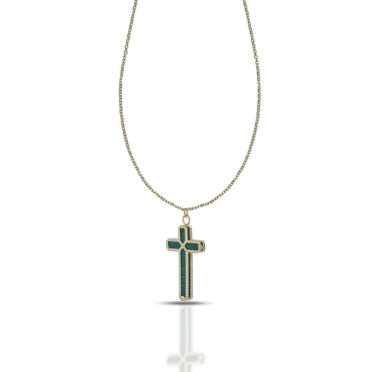 Collana croce double face collezione Corpus Lux oro 9 carati DANA L'OR 9 CARATI