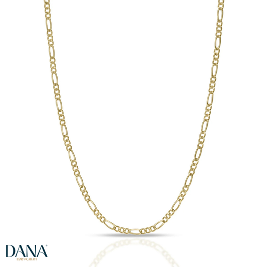 Collana da Uomo "Collezione Timeless" - Figaro 3+1 - Tondo 50 - DANA L'OR 9 CARATI