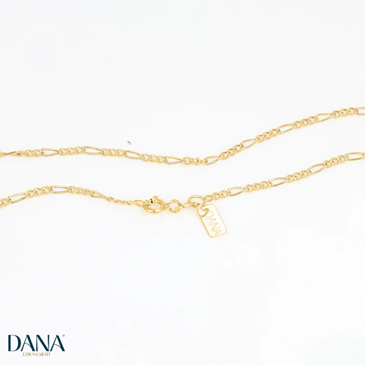 Collana da Uomo "Collezione Timeless" - Figaro 3+1 - Tondo 50 - DANA L'OR 9 CARATI
