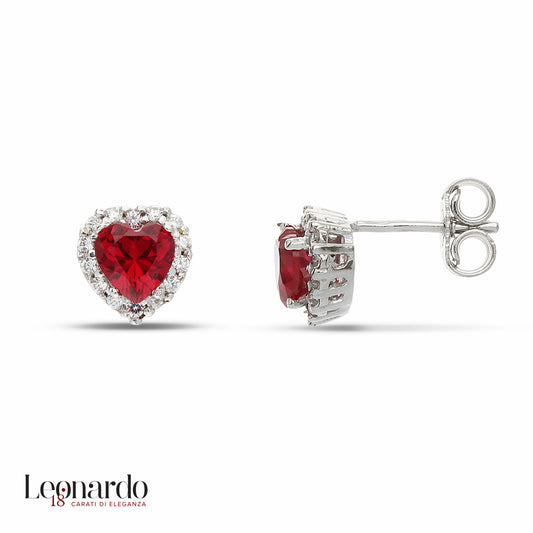 Orecchini cuore oro bianco 18 carati
