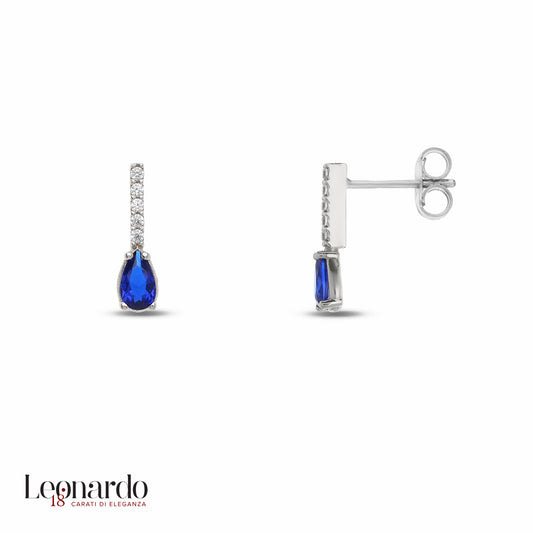 Orecchini minimal oro bianco 18 carati