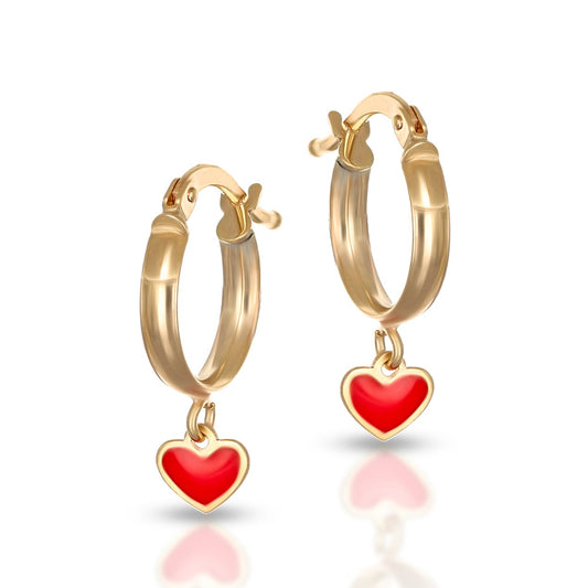 Orecchini Baby a cerchio Collezione Brillì - Cuore DANA L'OR 9 CARATI