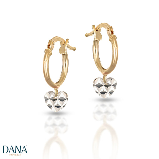 Orecchini Baby a cerchio Collezione Brillì - Cuore L'OR 9 CARATI