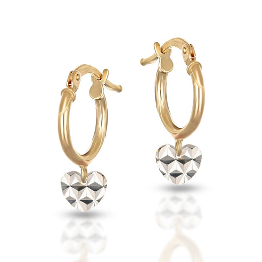 Orecchini Baby a cerchio Collezione Brillì - Cuore L'OR 9 CARATI