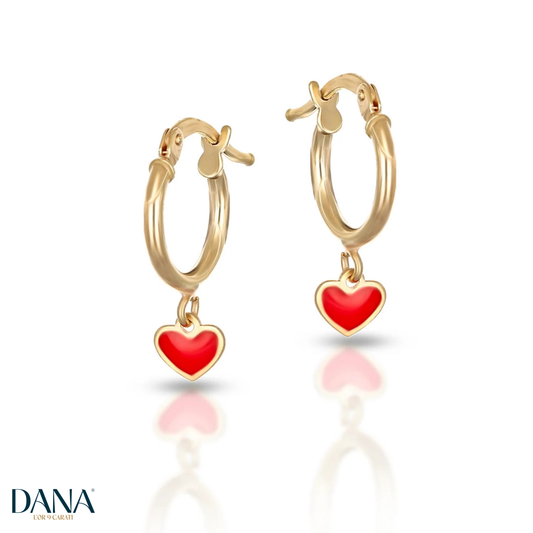 Orecchini Baby a cerchio Collezione Brillì - Cuore - DANA L'OR 9 CARATI