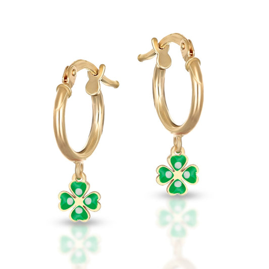 Orecchini Baby a cerchio Collezione Brillì - Quadrifoglio L'OR 9 CARATI