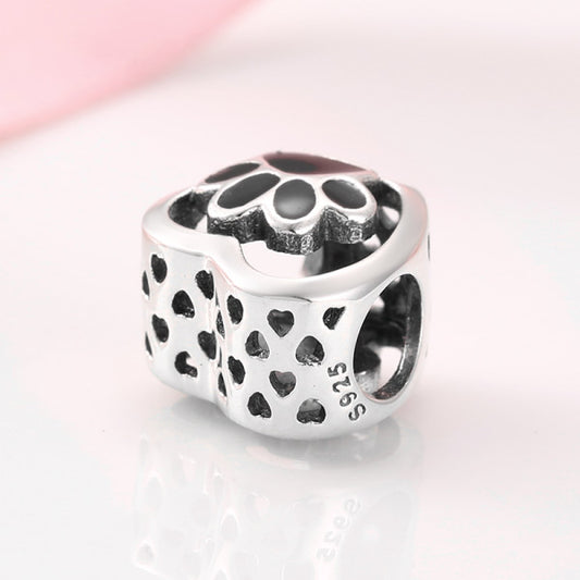 LES FOLIES HEART PAW CAT DOG CHARM