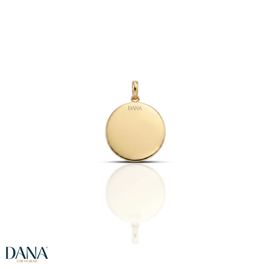 Pendente da Uomo, di forma tonda, con rosa dei venti - Collezione Meridian - DANA L'OR 9 CARATI
