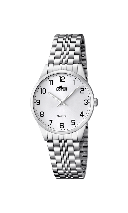 LOTUS CLASSIC WHITE STEEL WATCH 