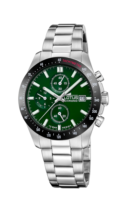 LOTUS MEN'S GREEN CHRONOGRAPH WATCH 