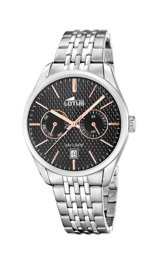 Orologio Lotus Multifunzione Collection 19072/4 nero cinghia acciaio inossidabile, uomo