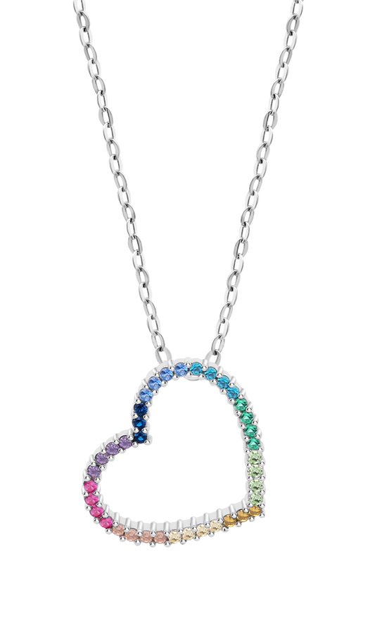 LOTUS SILVER HEART NECKLACE LP3670-1/2 SILVER, WOMEN